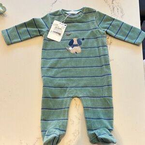 Mayoral velour onesie - NWT- 2-4 months